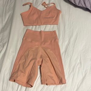 aerie coral workout set